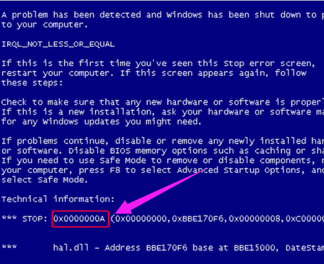 藍屏代碼 藍屏代碼