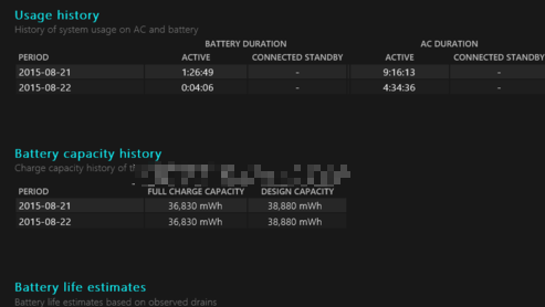 電池容量電腦使用的時間